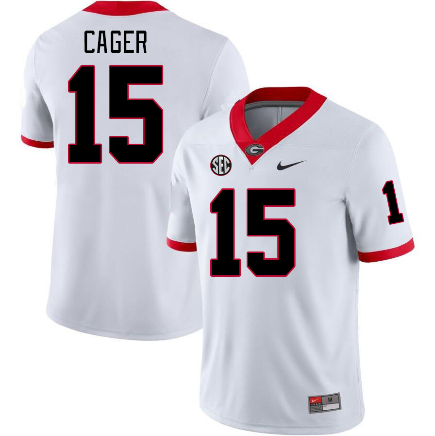 #15 Lawrence Cager Georgia Bulldogs Jerseys Football Stitched-White